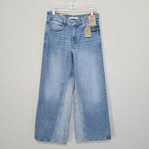 Levi’s 94 Baggy Wide Leg Jeans 27 Light Wash Y2K Paneled NWT